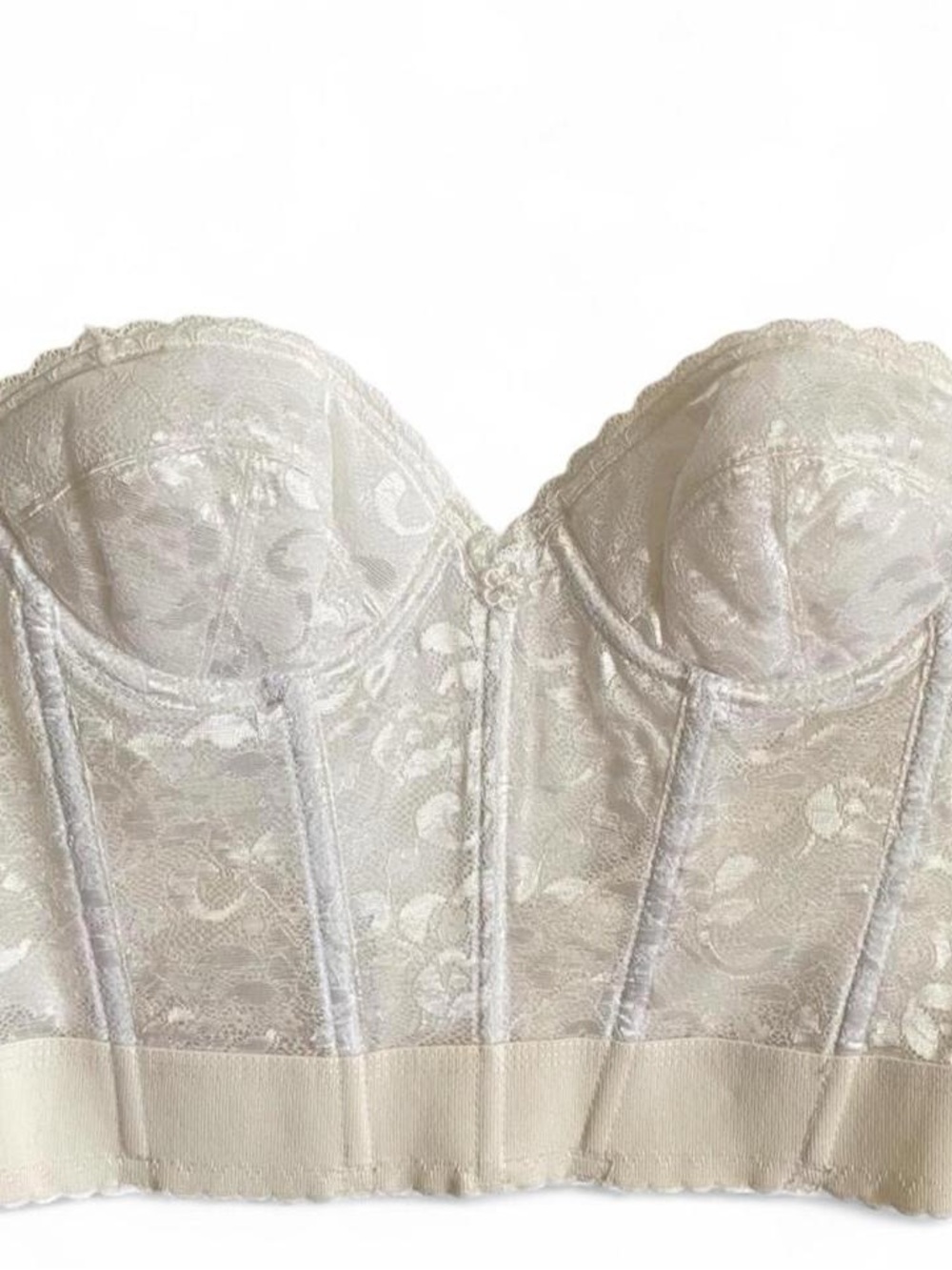 Vintage white lace bustier